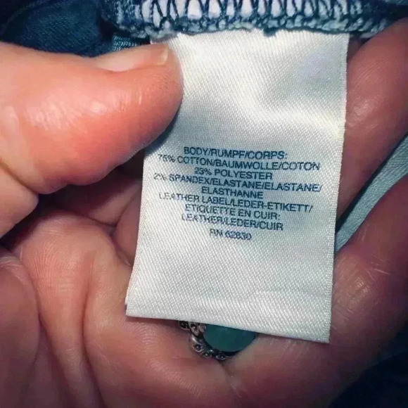 Lands End size 14 tie dye denim jeans . Straight leg high rise. EUC. - Picture 6 of 12